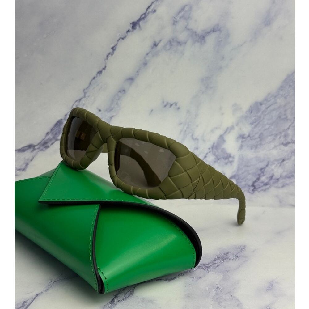 NEW Bottega Veneta BV1303S Olive Braided Sunglasses $561